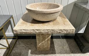 Vaskesøjle gul granit bowl