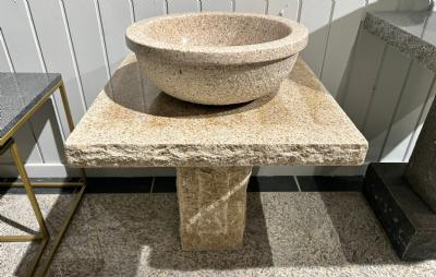 salg af Vaskesøjle gul granit bowl